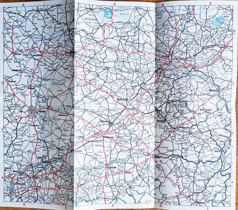 Karte OWL Teutoburger Wald 1962
