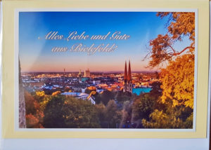 Postkarte Bielefeld Abenddämmerung