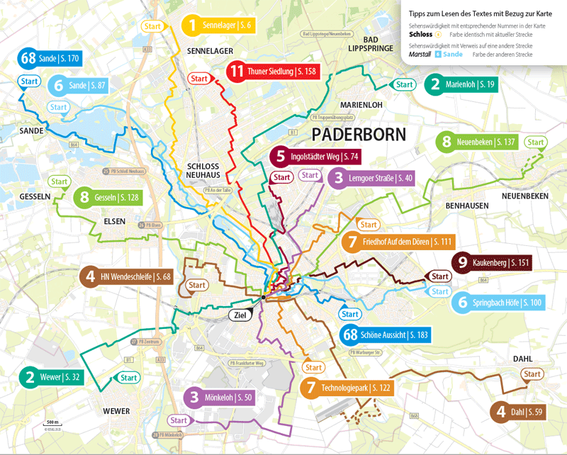 BusGang Wanderungen Paderborn Karte