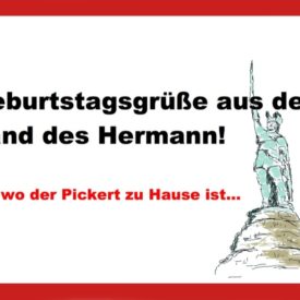 Glückwunschkarte Hermannsdenkmal Land des Hermann