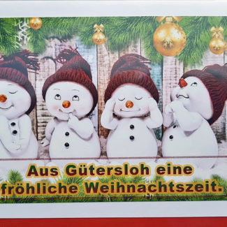 Weihnachtskarte Schneemänner Gütersloh