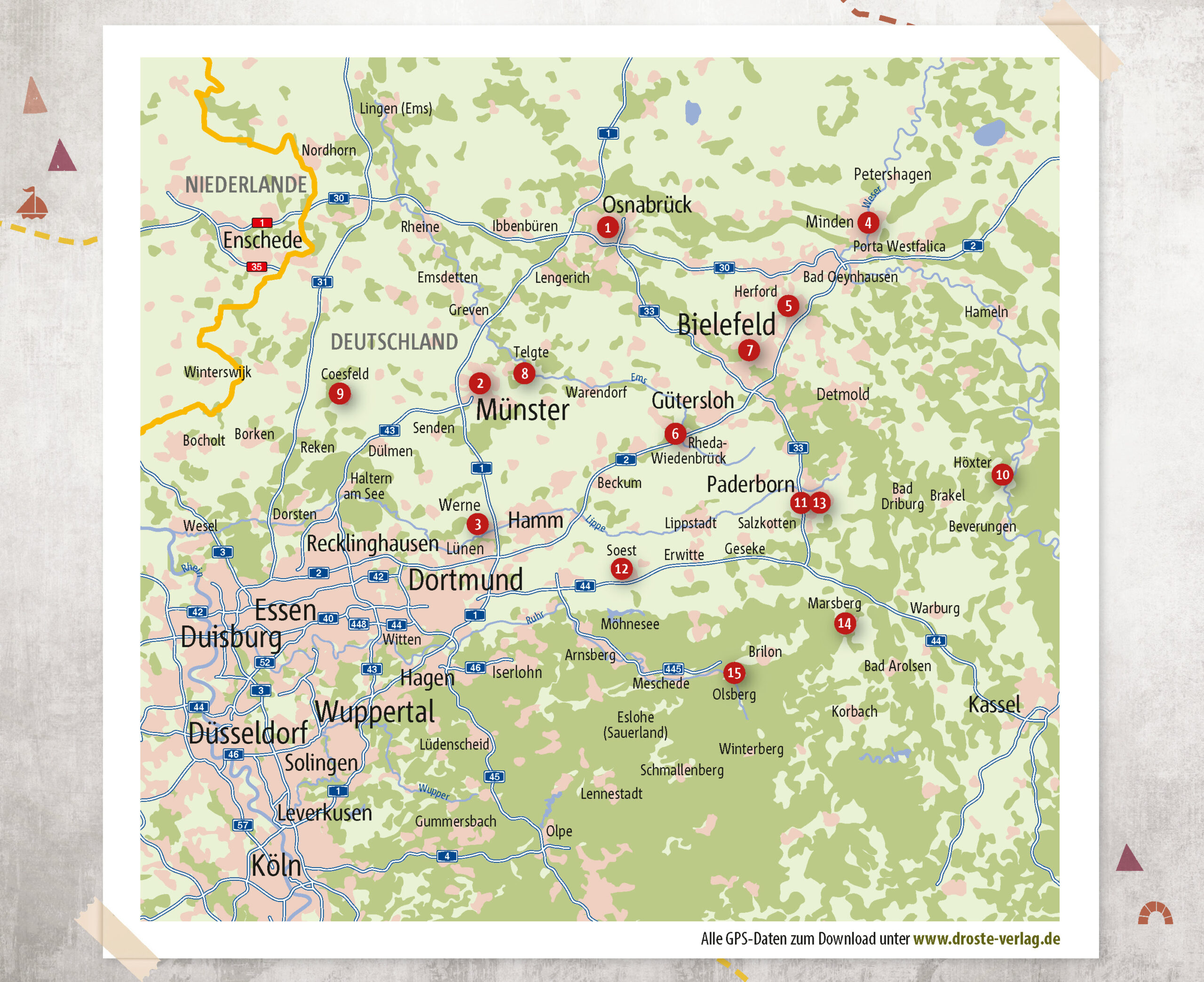 Pilgerwege Westfalen Karte